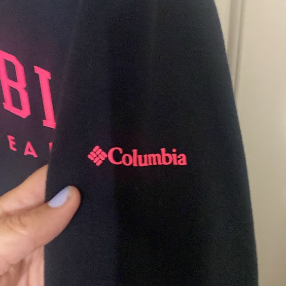 Columbia Women’s Black Crewneck Sweatshirt with Pink Logo - Picture 2 of 4
